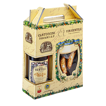 COFFRET Vin Gentile 37,5 cl et Cantuccini de Sienne IGP 250 gr