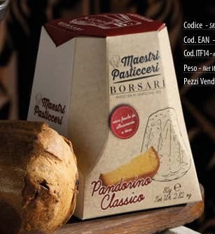 Mini Pandoro Borsari Maestri Pastricceri classique en boîte 100 gr