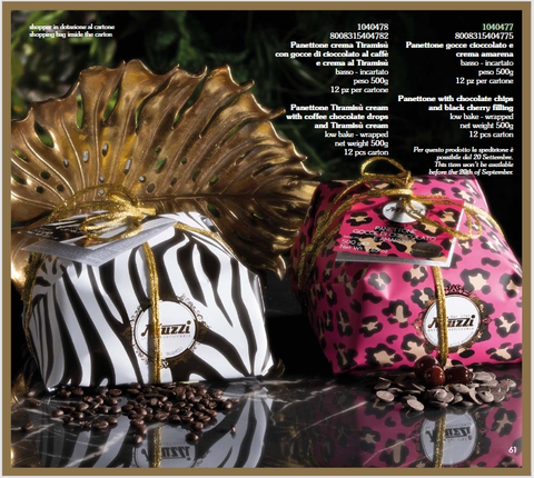 Panettone Muzzi Animalier pépites chocolat et crème Amarena 500 gr 1040477