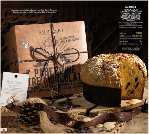Panettone Borsari I Rustico chocolat noir, blanc, lait 750 gr 1010032